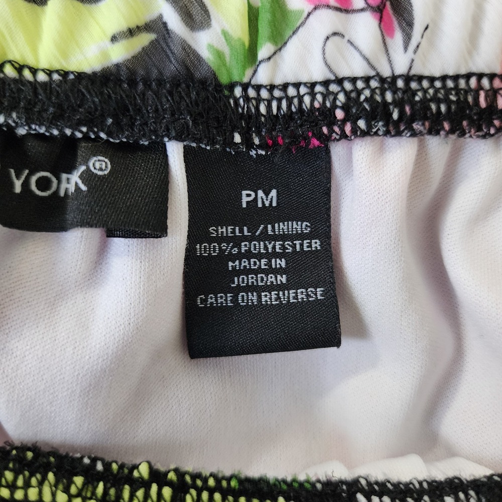 Briggs New York Skirt Petite Medium Floral Pink Black White Long Layered Ruffle - Picture 4 of 8